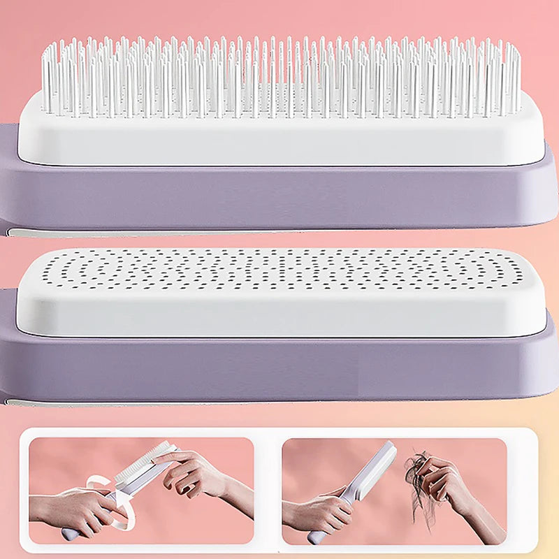 Self-Cleaning Easy-Twist Hair Brush