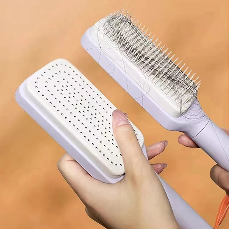 Self-Cleaning Easy-Twist Hair Brush