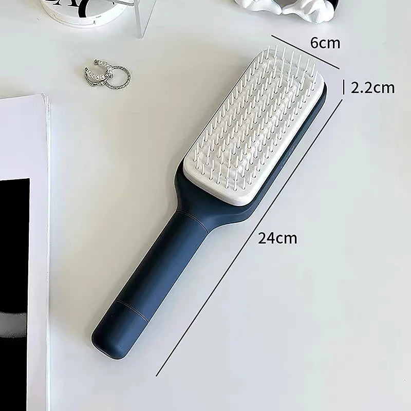 Self-Cleaning Easy-Twist Hair Brush