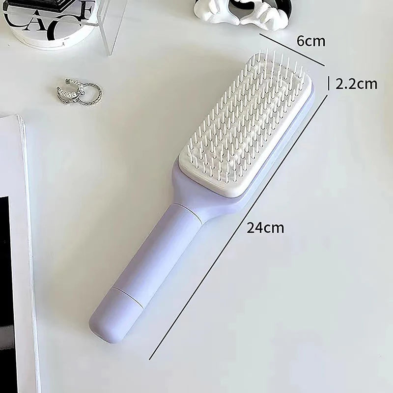 Self-Cleaning Easy-Twist Hair Brush