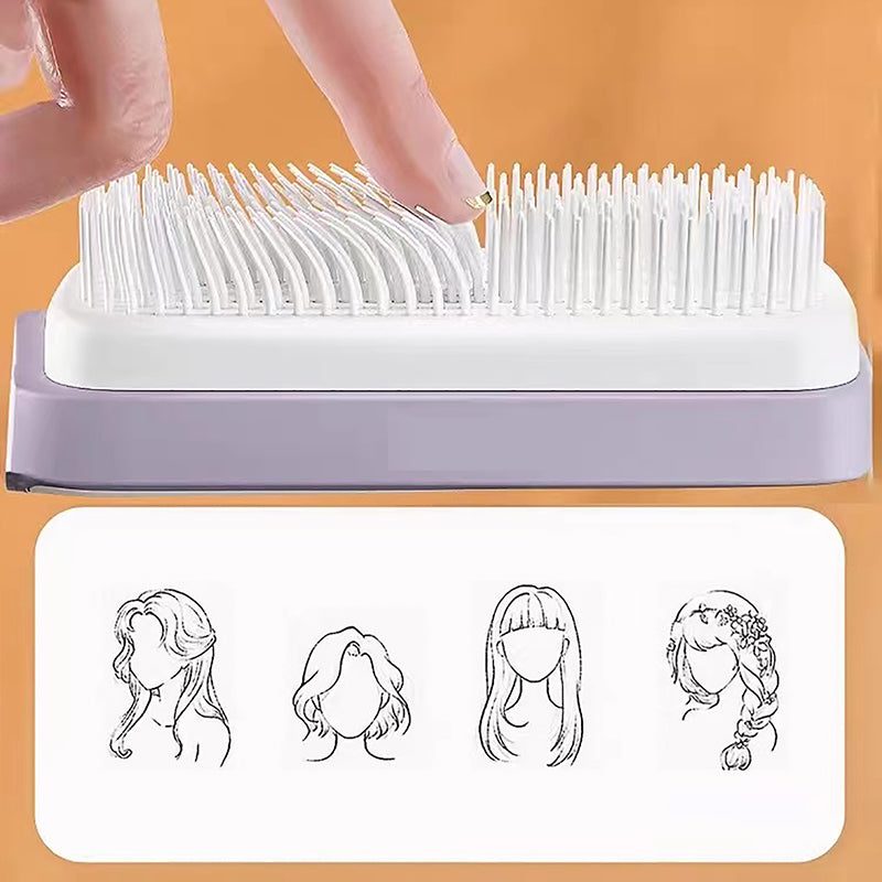 Self-Cleaning Easy-Twist Hair Brush