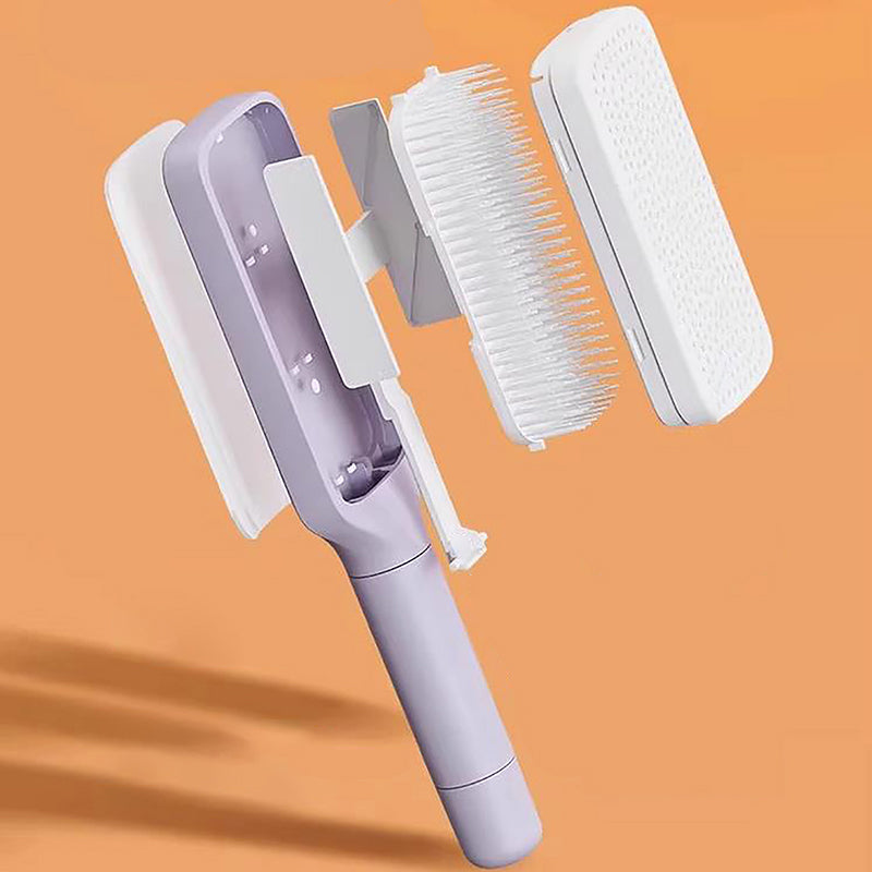 Self-Cleaning Easy-Twist Hair Brush